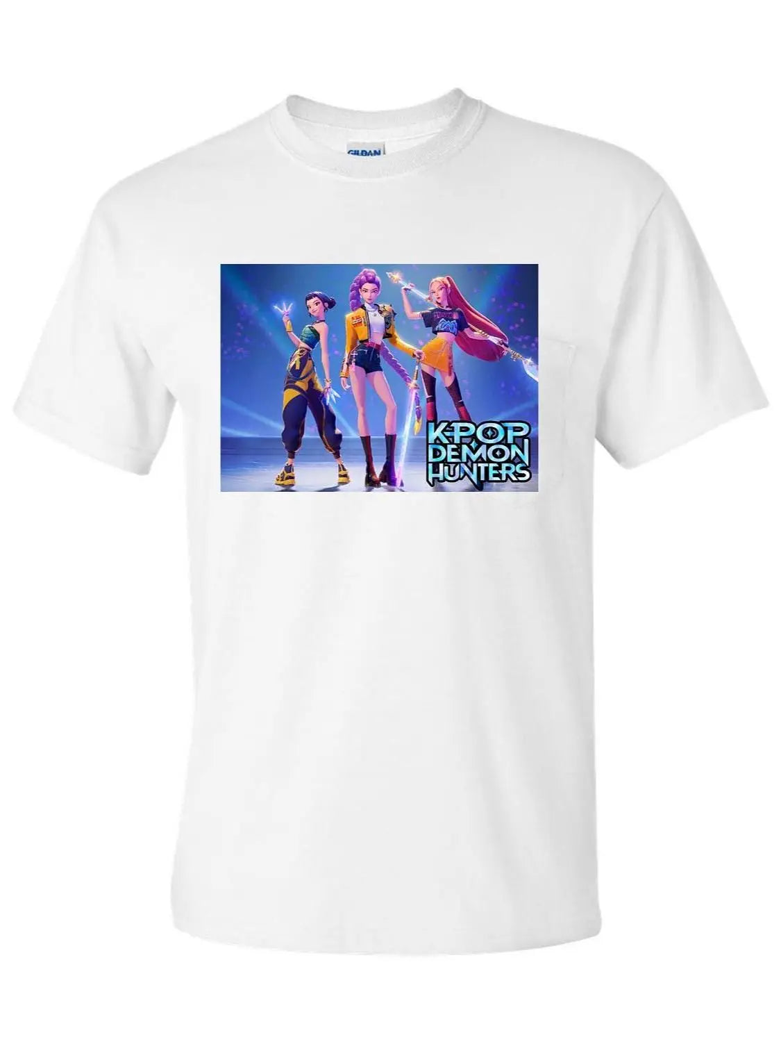 K pop Demon Hunters Huntrix shirt with Free Name on back T Shirt Rack