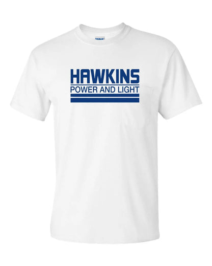 Hawkins Power and Light shirt with Personalized Name! T Shirt Rack