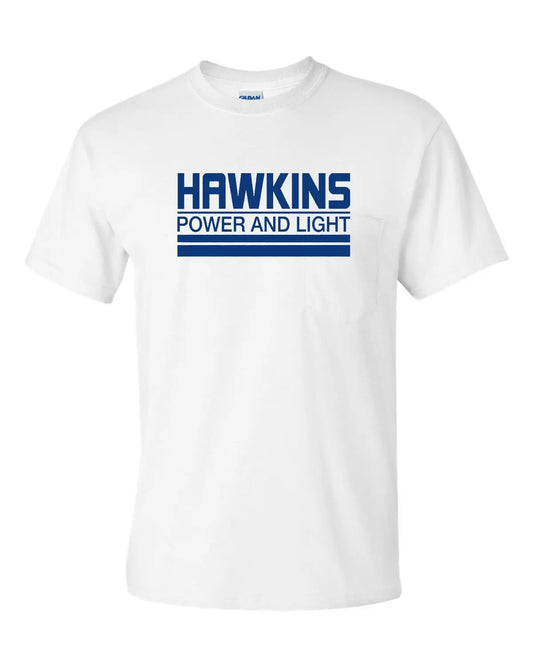 Hawkins Power and Light shirt with Personalized Name! T Shirt Rack